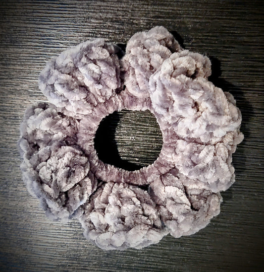 Sparkly Soft-As-Coffin Lining Tombstone Grey Scrunchie